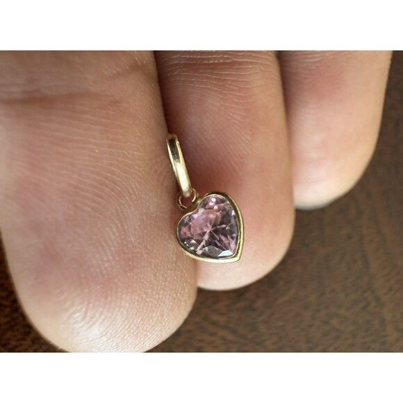 14K Solid Gold Minimalist 19” Chain 0.7mm with Dainty Pink Zircon Pendant - Picture 13 of 15